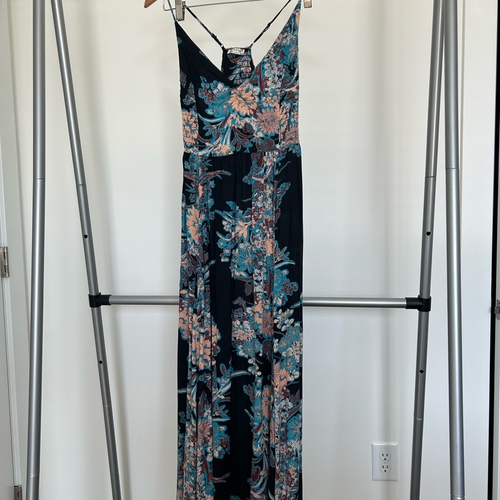 Free People Blue and Black Halter Sundress for Weddings